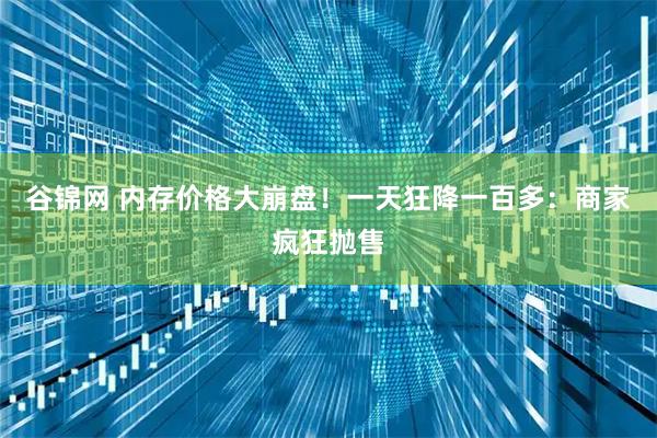 谷锦网 内存价格大崩盘!一天狂降一百多:商家疯狂抛售