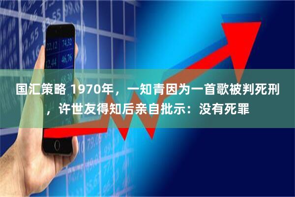 国汇策略 1970年,一知青因为一首歌被判死刑,许世友得知后亲自批示:没有死罪