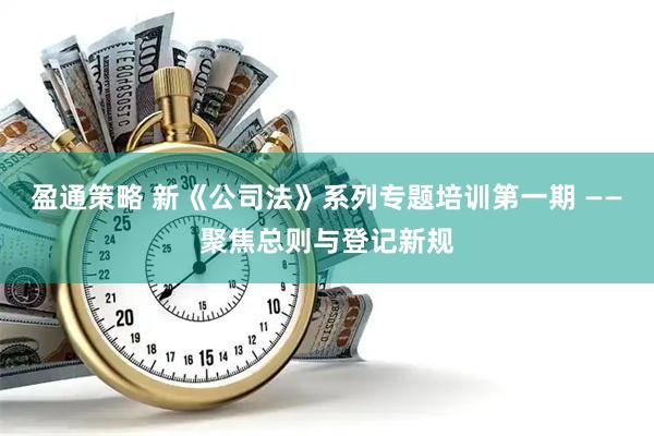 盈通策略 新《公司法》系列专题培训第一期 ——聚焦总则与登记新规