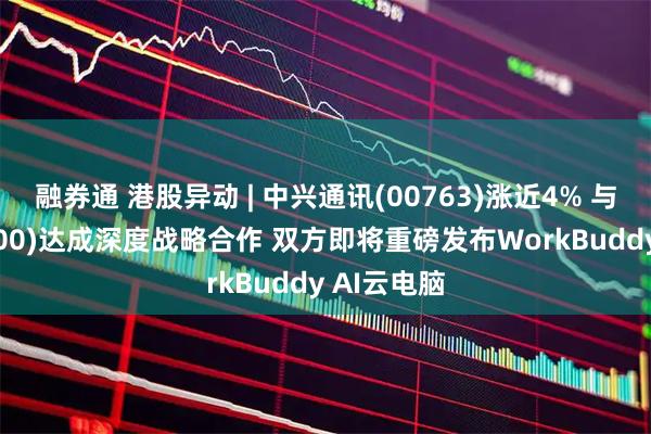 融券通 港股异动 | 中兴通讯(00763)涨近4% 与腾讯(00700)达成深度战略合作 双方即将重磅发布WorkBuddy AI云电脑