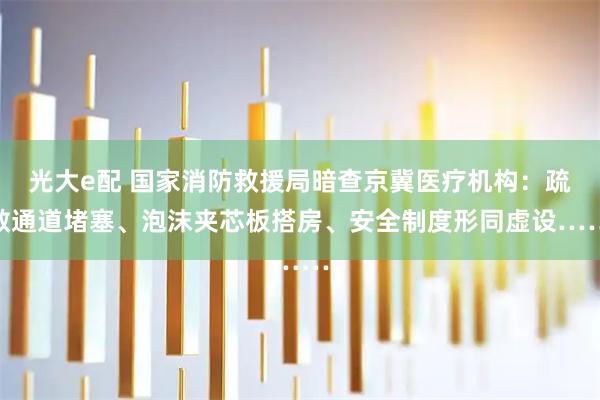 光大e配 国家消防救援局暗查京冀医疗机构：疏散通道堵塞、泡沫夹芯板搭房、安全制度形同虚设……